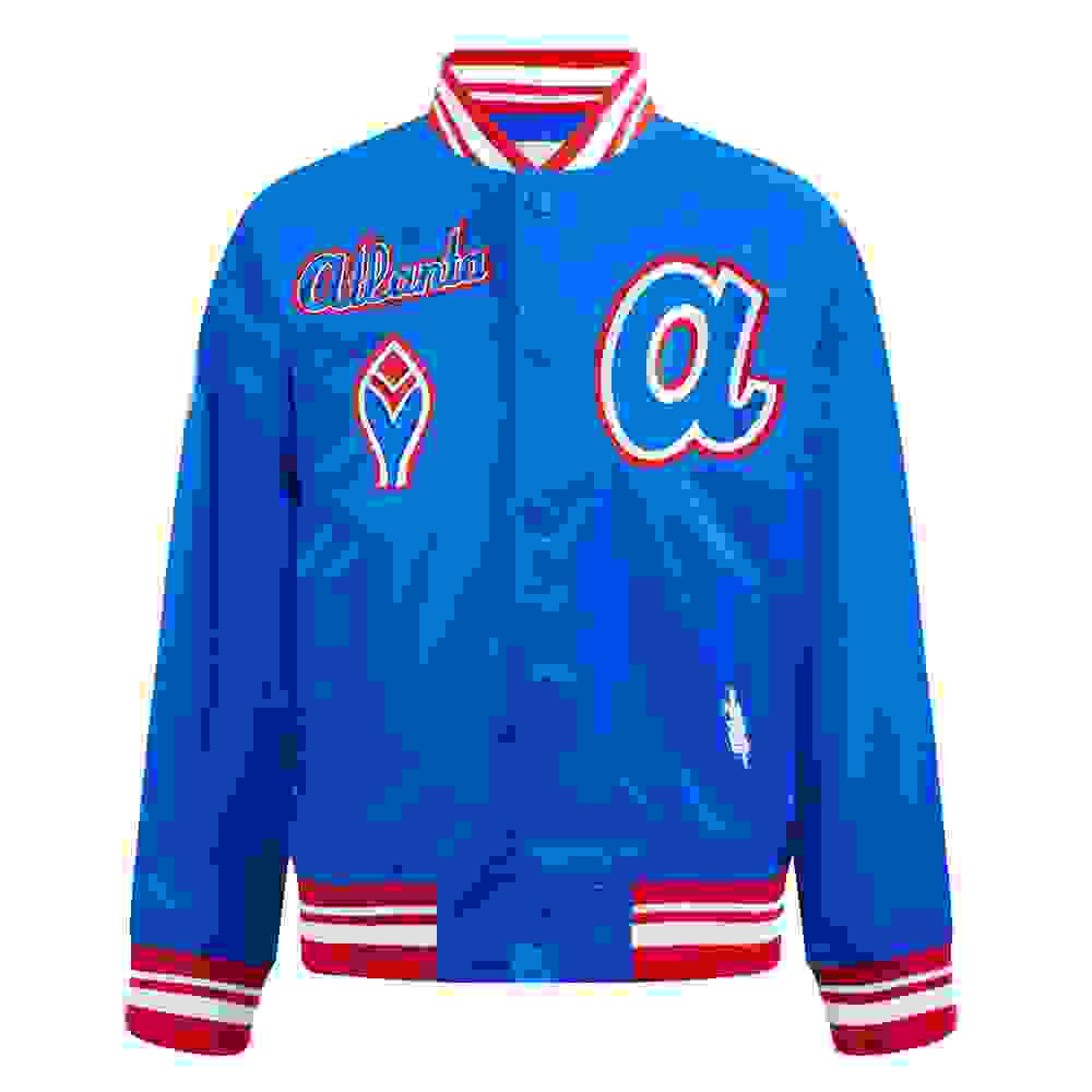 Pro Standard MLB Atlanta Braves Retro Classic Big Boys' Royal Rib Satin Jacket